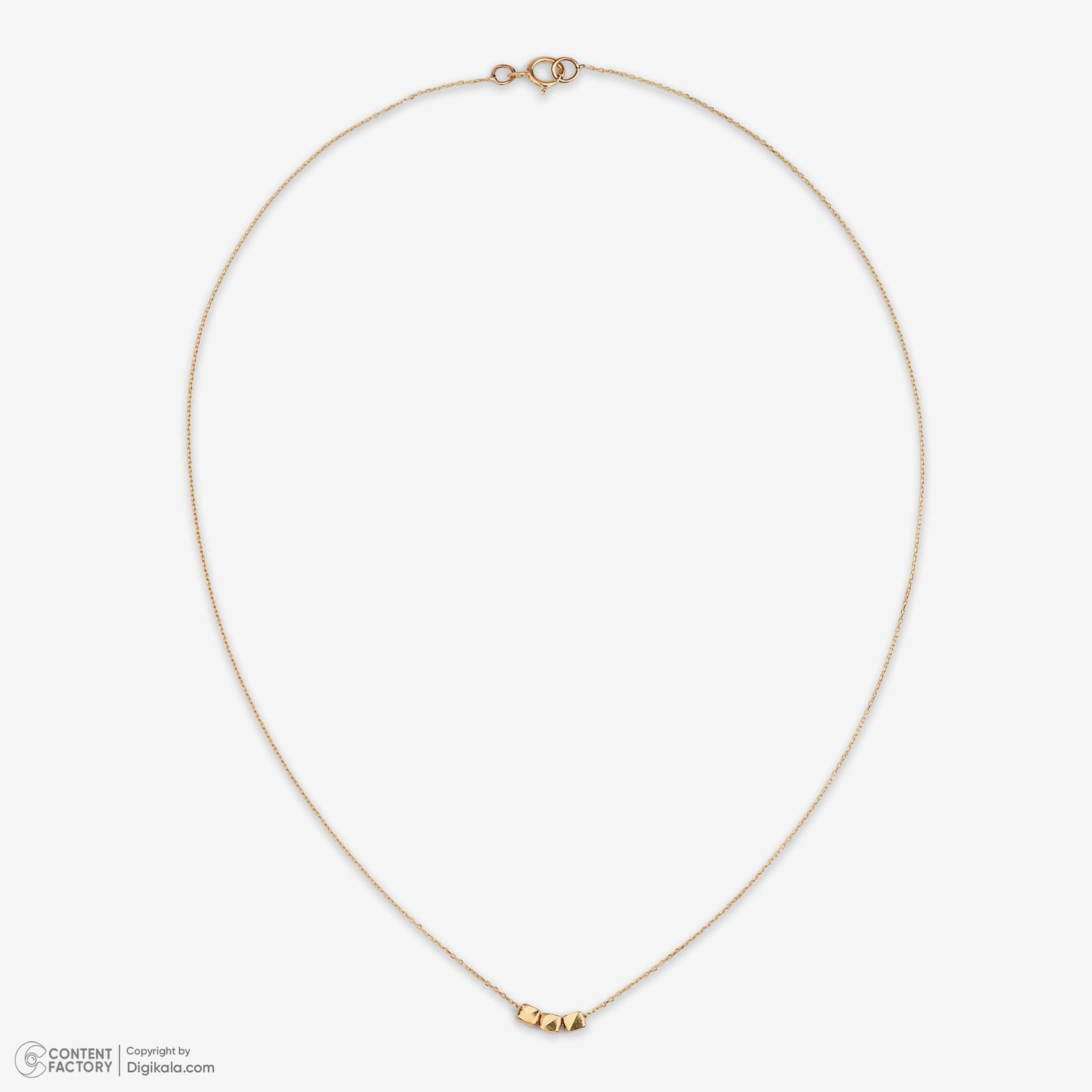 گردنبند طلا 18 عیار زنانه با زنجیر حلقهای (فلامینگو) وی گالری مدل سه مکعب تراش کد NC3829 -  - 7
