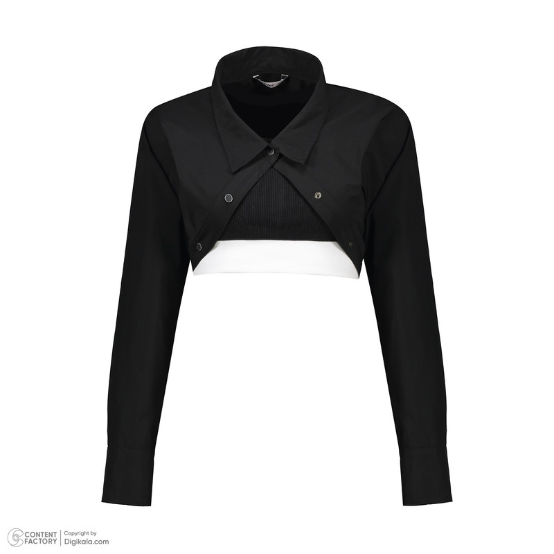 کراپ شومیز آستین بلند زنانه لوسیفر مدل W21661