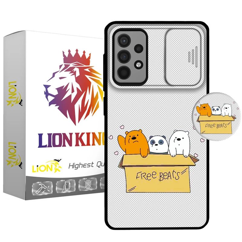 کاور لاین کینگ مدل PandaBax مناسب برای گوشی موبایل سامسونگ Galaxy A72 به همراه پایه نگهدارنده