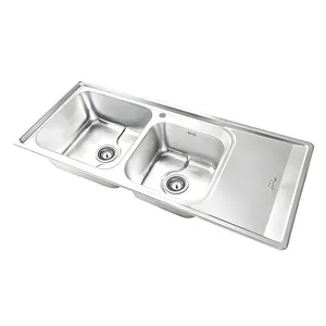 سینک ظرفشویی استیل توکار دو لگنه نگین الماس مدل SA107