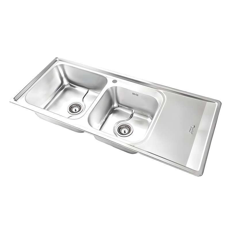 سینک ظرفشویی استیل توکار دو لگنه نگین الماس مدل SA107