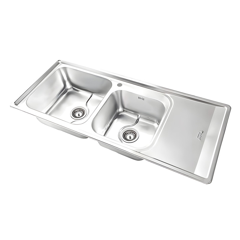 سینک ظرفشویی استیل توکار دو لگنه نگین الماس مدل SA107