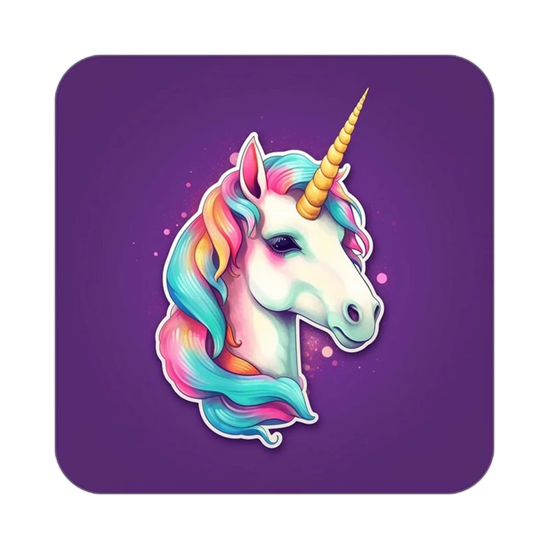 زیر لیوانی کاکتی طرح اسب تک شاخ و یونیکورن مدل mp30151