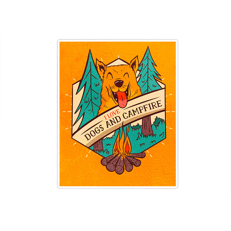 استیکر تزئینی موبایل و تبلت ماسا دیزاین مدل stkv0267 طرح dog.camping