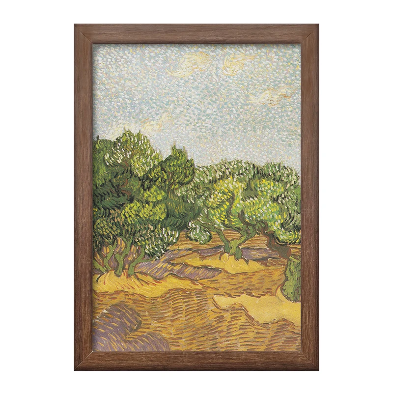 تابلو خندالو طرح درختان زیتون ونسان ونگوگ (Van Gogh) کد 36801