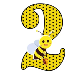  استند رومیزی تولد مدل عدد 2 طرح زنبور کد 1145