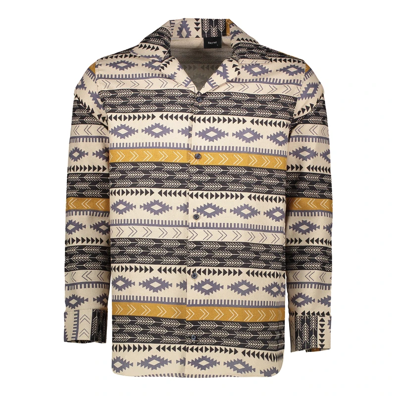 پیراهن آستین بلند مردانه باینت مدل 2261574-574 رنگ کرم روشن