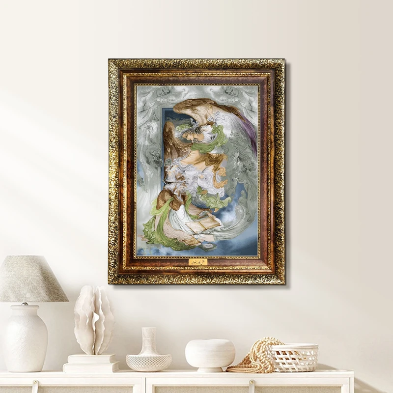 تابلو فرش ماشینی نقش نگار رضوی طرح مینیاتور کد 1505H