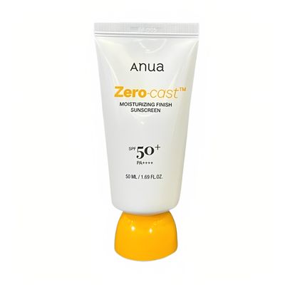 کرم ضد آفتاب بی‌رنگ دست، صورت، گردن، دور چشم آنوا SPF 50 مدل zero cast محافظ UVA ،UVB ‌مناسب برای انواع پوست حجم 50 میلی‌لیتر