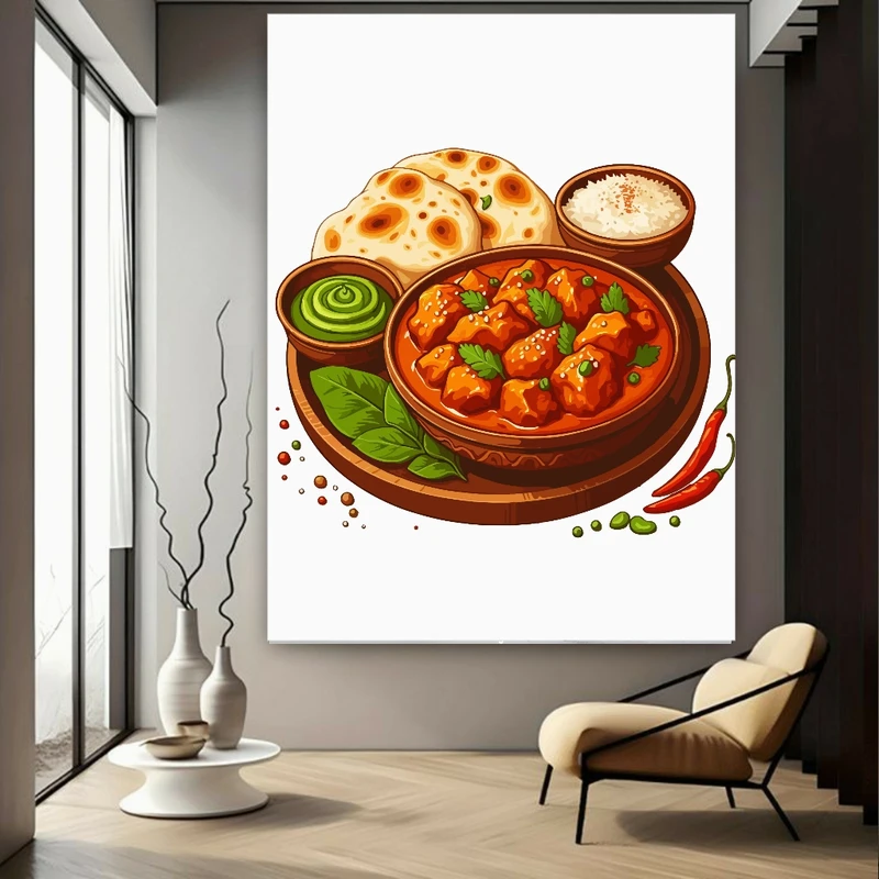 تابلو بوم طرح غذای سنتی مدل گرم و تند کد FP106127