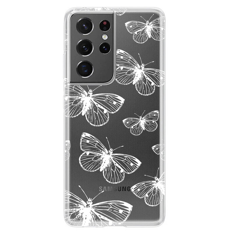 کاور مگافون طرح پروانه مدل C54-W مناسب برای گوشی موبایل سامسونگ Galaxy S21 Ultra