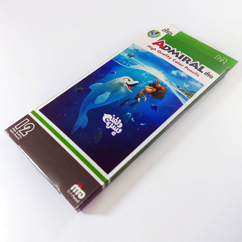 مداد رنگی 12 رنگ آدمیرال طرح پسر دلفینی