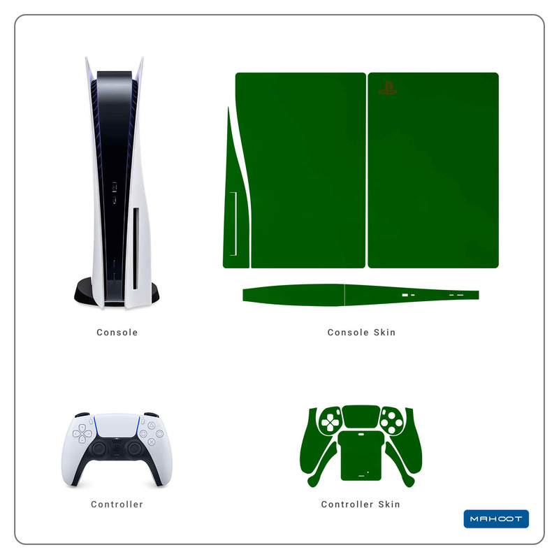 برچسب کنسول و دسته بازی PS5 ماهوت مدل Metallic-Green 1