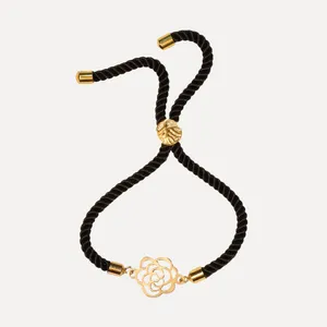 دستبند طلا 18 عیار زنانه آمانژ مدل گل رز کد D9601