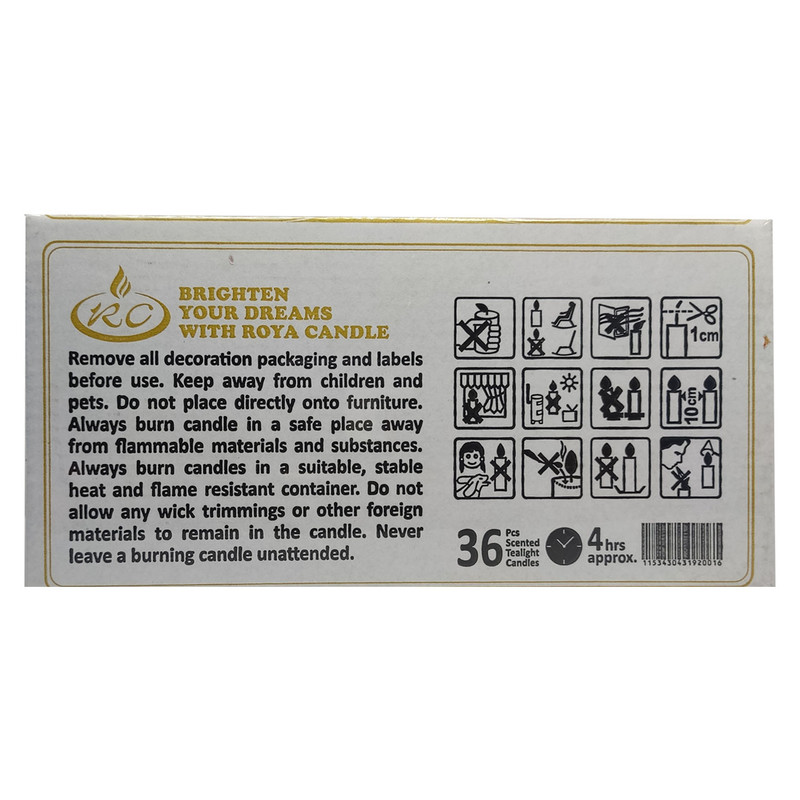 شمع وارمر مدل گل یاس کد vay01 بسته 36 عددی