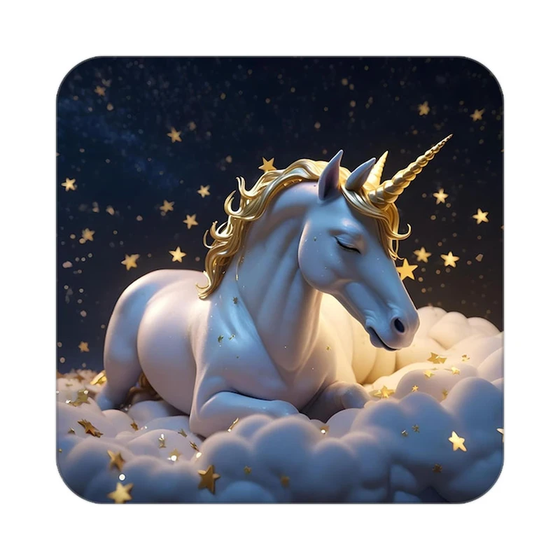 زیر لیوانی کاکتی طرح اسب تک شاخ و یونیکورن مدل mp32032