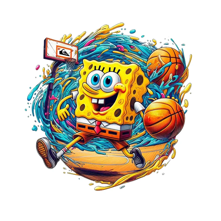 استیکر پارچه و لباس پاد آفرین مدل باب اسفنجی کد 374