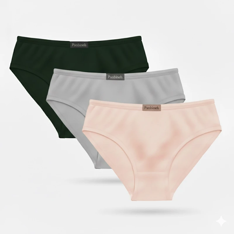 شورت زنانه پنبینه مدل نخ پنبه خالص سوپر کامپکت ارگانیک بسته 3 عددی