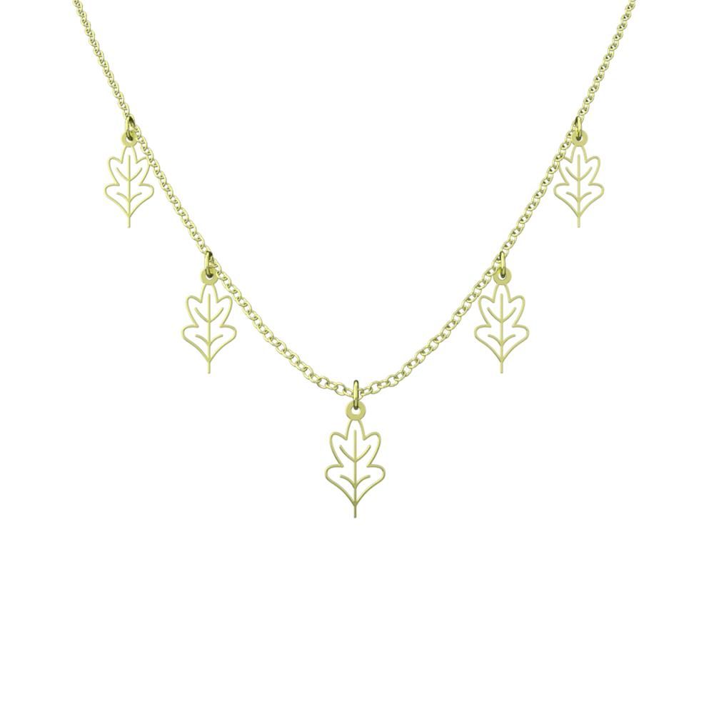 گردنبند طلا 18 عیار زنانه مدوپد مدل برگ کد RNA15890 - - 6