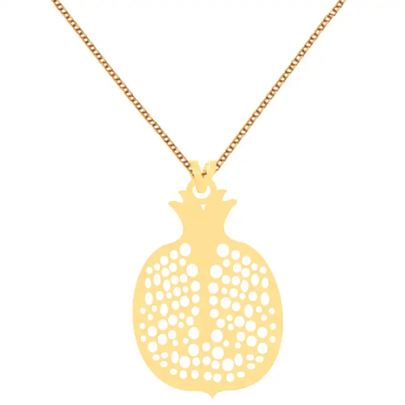 گردنبند طلا 18 عیار زنانه الن نار مدل E7238 طرح انار