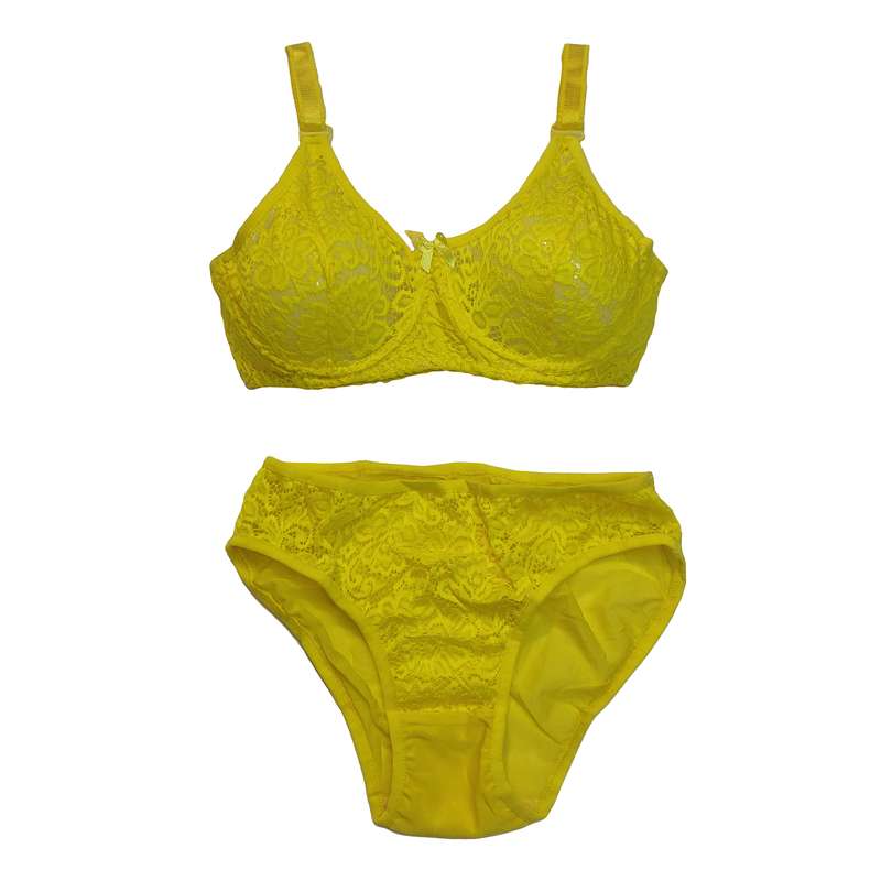 ست شورت و سوتین زنانه مدل تمام گیپور فنردار 5657