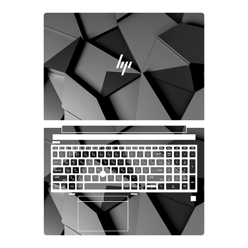 استیکر لپ تاپ توییجین و موییجین مدل هندسی 21 مناسب برای لپ تاپ اچ پی Elitebook 850 G5 به همراه برچسب حروف فارسی کیبورد