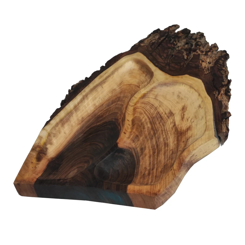 اردو خوری چوبی مدل روستیک گردو طرح دو خانه کد 002
