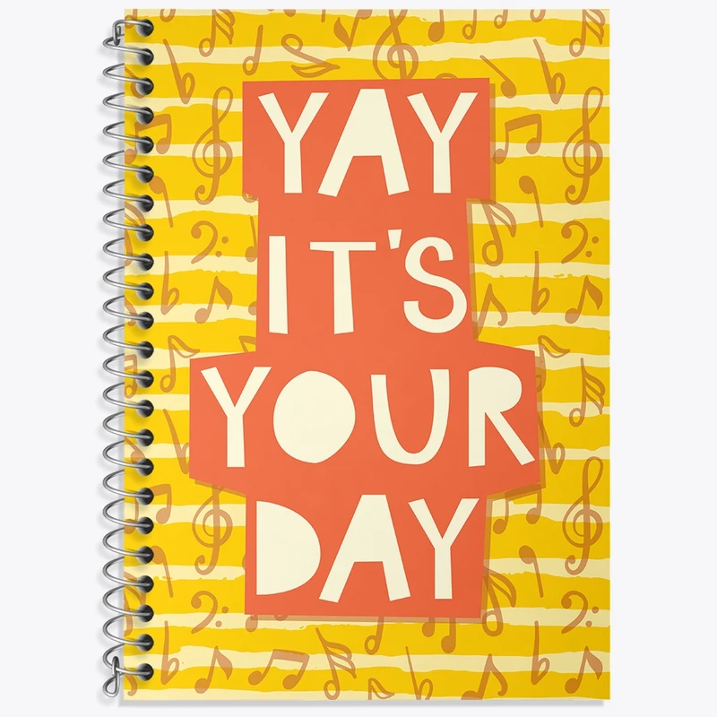 دفتر زبان 50 برگ خندالو مدل سه خط طرح Yay It's Your Day کد N498