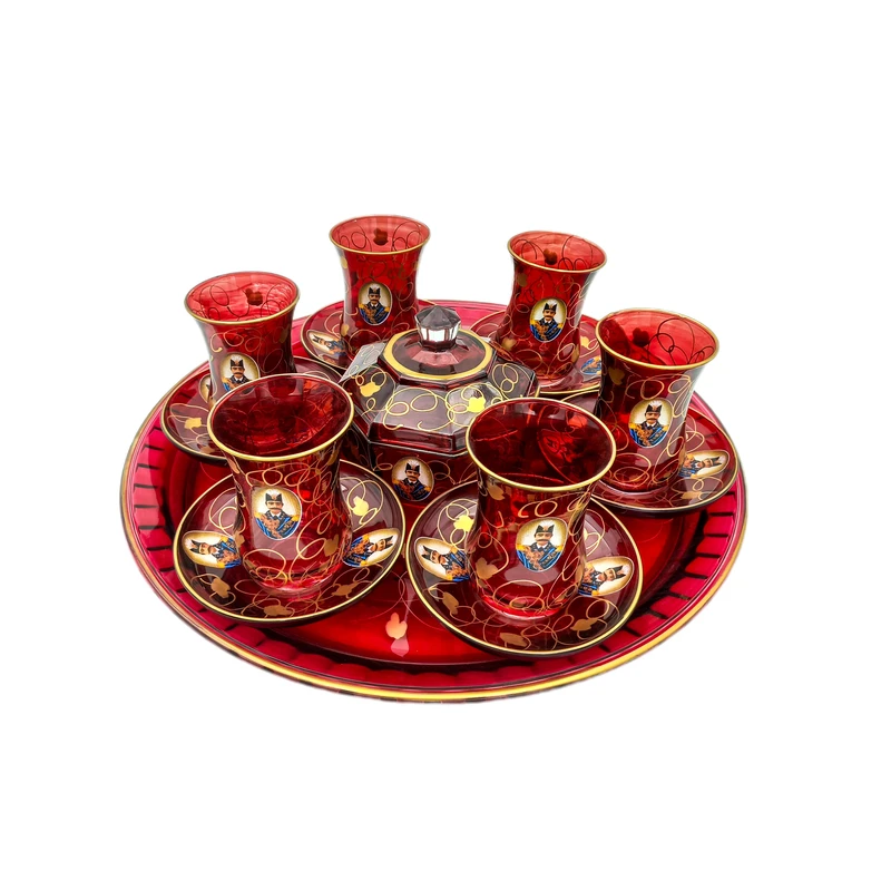 سرویس چای خوری 15 پارچه 6 نفره مدل شاه عباسی