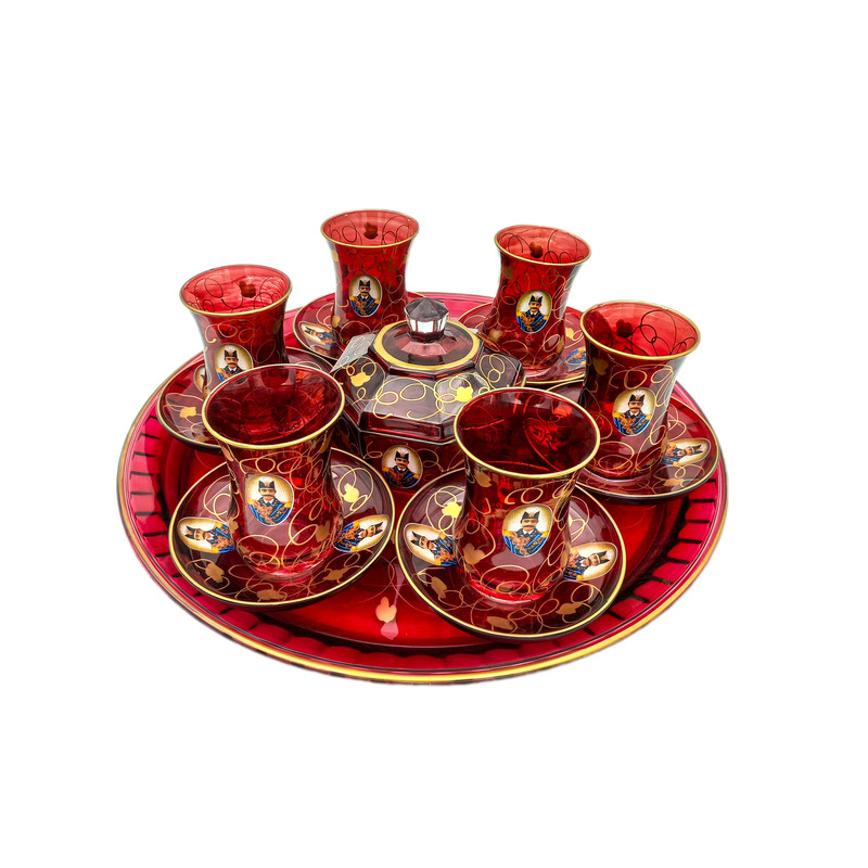 سرویس چای خوری 15 پارچه 6 نفره مدل شاه عباسی