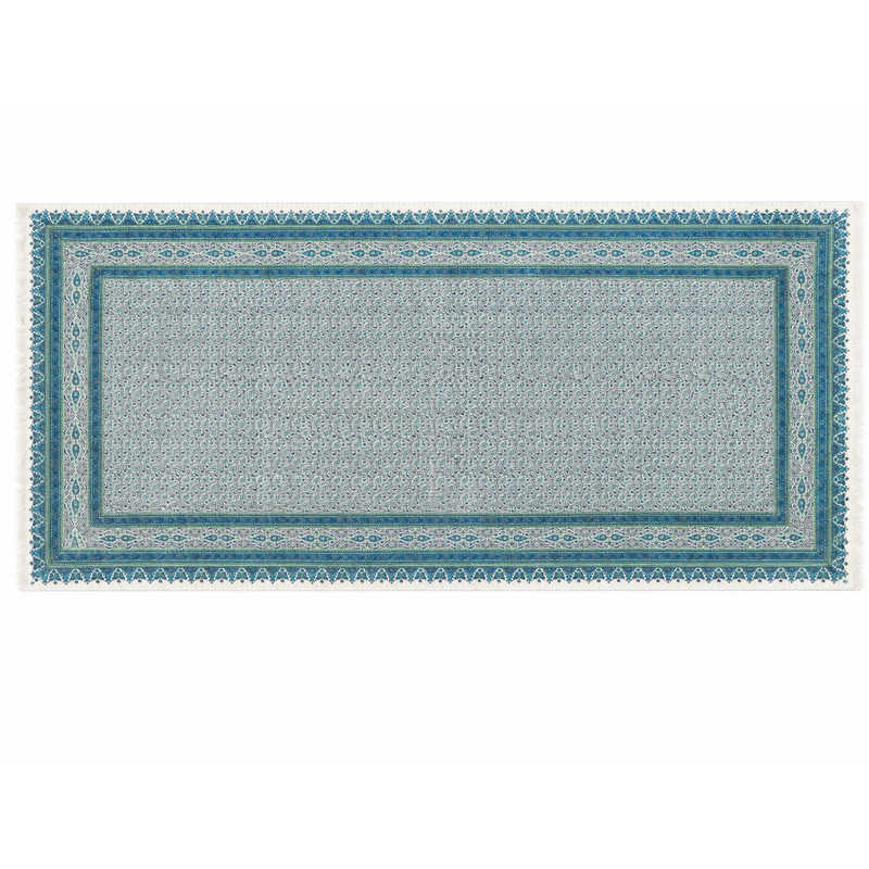 رومیزی قلمکار زابلیان طرح بته جقه ریز کد 320p160Paisley-Blue