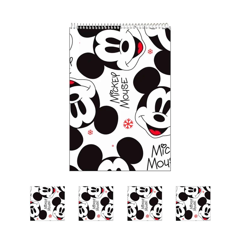 دفتر نقاشی 50 برگ مدل میکی موس کد A1 به همراه برچسب مجموعه 5 عددی