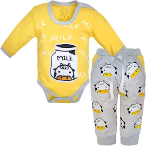ست بادی و شلوار نوزادی مدل MILK
