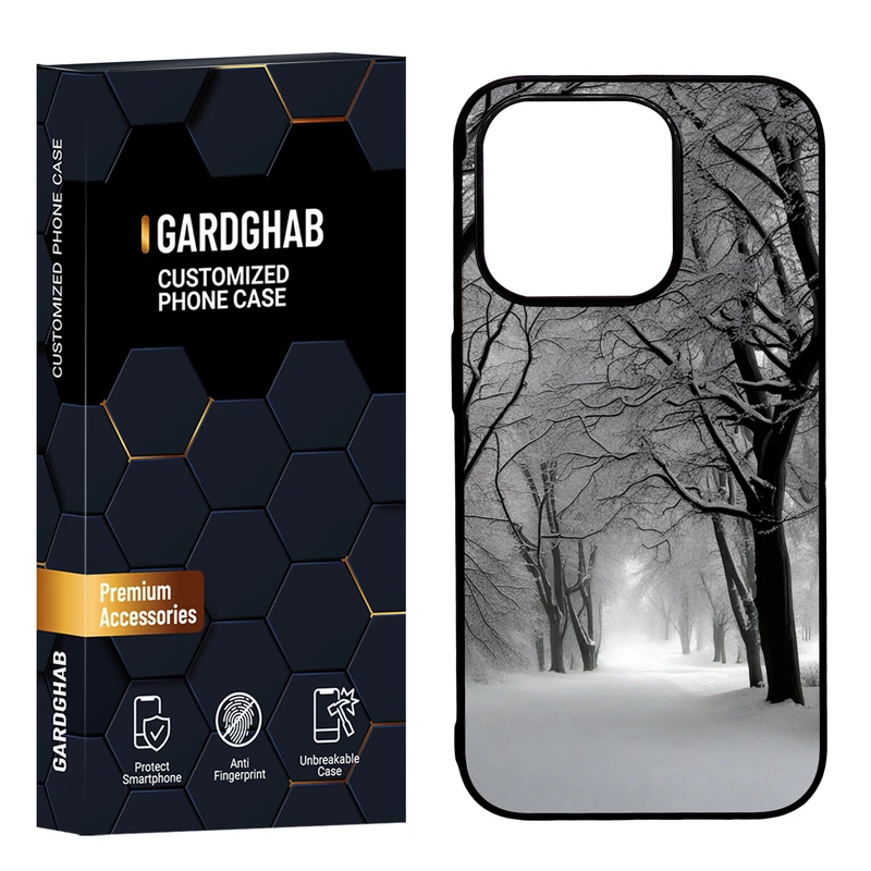 کاور گارد قاب مدل دورژله ای پشت گلس طبیعت مناسب برای گوشی موبایل اپل iPhone15 pro