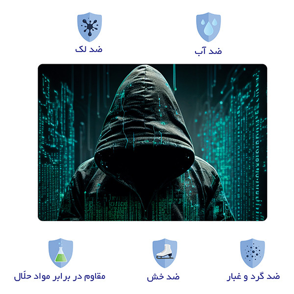 استیکر لپ تاپ توییجین و موییجین طرح هکر کد 24 مناسب برای لپ تاپ 15.6 اینچ به همراه برچسب حروف فارسی کیبورد