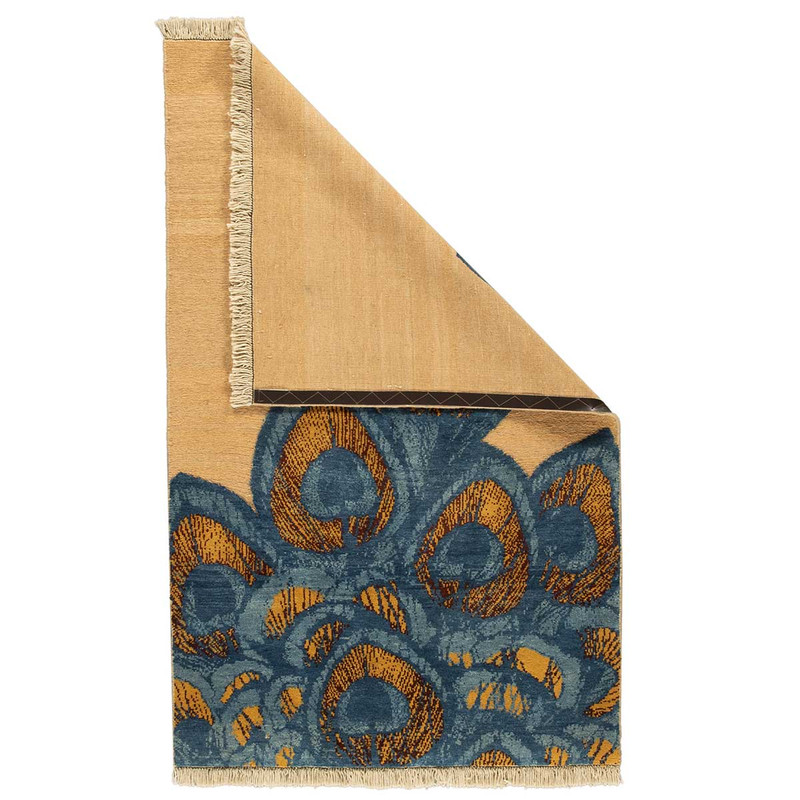 گلیم فرش دستباف دو و نیم متری شرکت سهامی فرش ایران طرح پر طاووس کد 417120