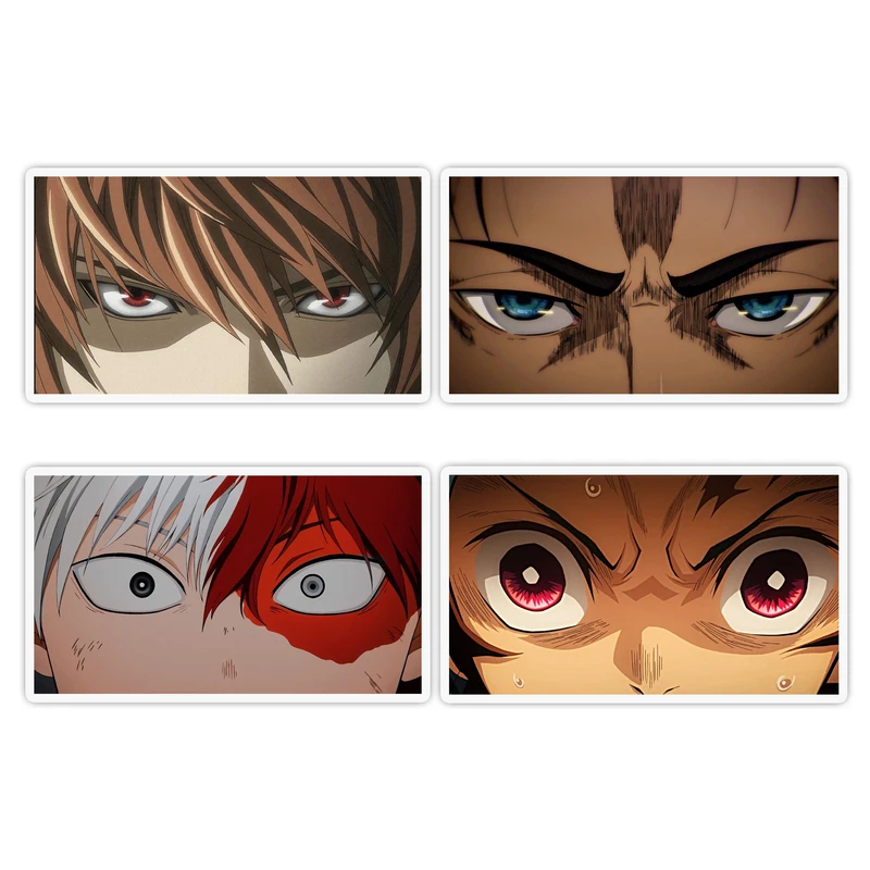 استیکر لپ تاپ و موبایل گوفی طرح چشم های معروف انیمه مجموعه 4 عددی 