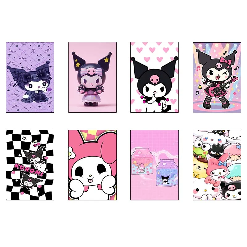 پوستر کارنيکا طرح مای ملودی و کورومی My Melody & Kuromi کد 75019 مجموعه 8 عددی