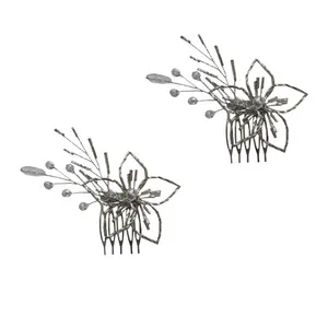 شانه مو زنانه مدل گل کد 606 بسته 2 عددی