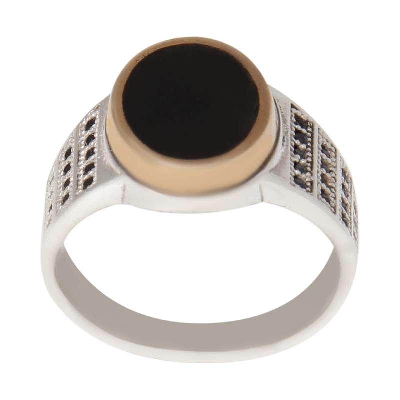 انگشتر نقره مردانه بازرگانی میلادی مدل سنگ عقیق کد AM_2280