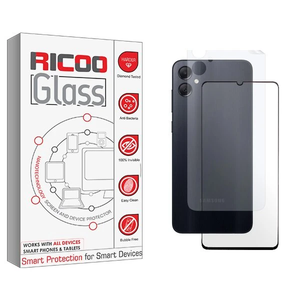 محافظ صفحه نمایش شیشه ای ریکو مدل RiC2 مناسب برای گوشی موبایل سامسونگ Galaxy A05  به همراه محافظ پشت گوشی