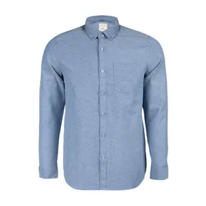 پیراهن آستین بلند مردانه جوتی جینز مدل ساده کد 303018 رنگ آبی