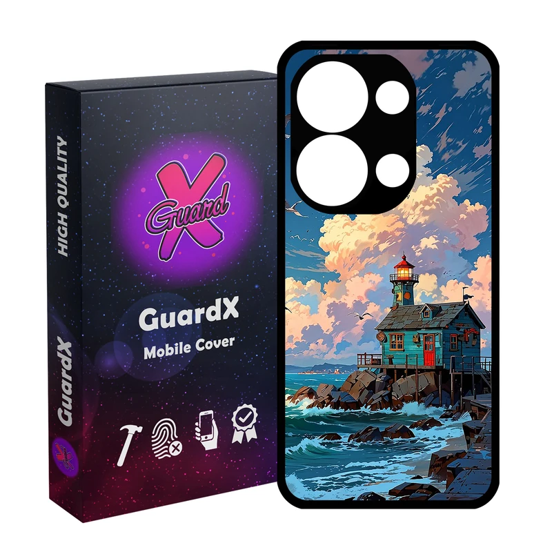 کاور گارد ایکس طرح خانه دریا مدل  Glass10772 مناسب برای گوشی موبایل شیائومی Redmi Note 13 Pro 4G / Poco M6 Pro 4G