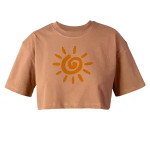 کراپ‌تاپ آستین کوتاه زنانه مدل SUN  کد L297 K