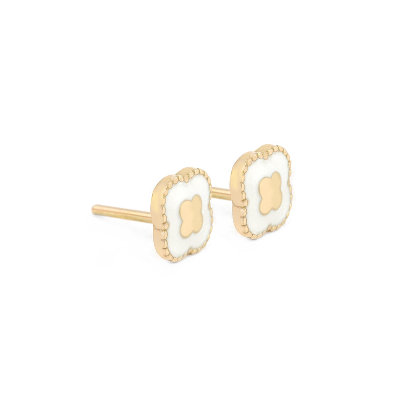 گوشواره طلا 18 عیار زنانه بان گالری مدل ونکلیف گوارسه گلدار - 3