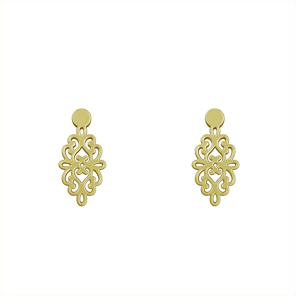 گوشواره طلا 18 عیار زنانه مدوپد مدل اسلیمی کد GA1-10751 -  - 2
