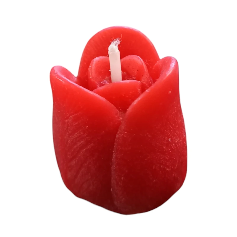 شمع دست ساز بدون بو مدل گل لاله زمان اتمام ۲ ساعت