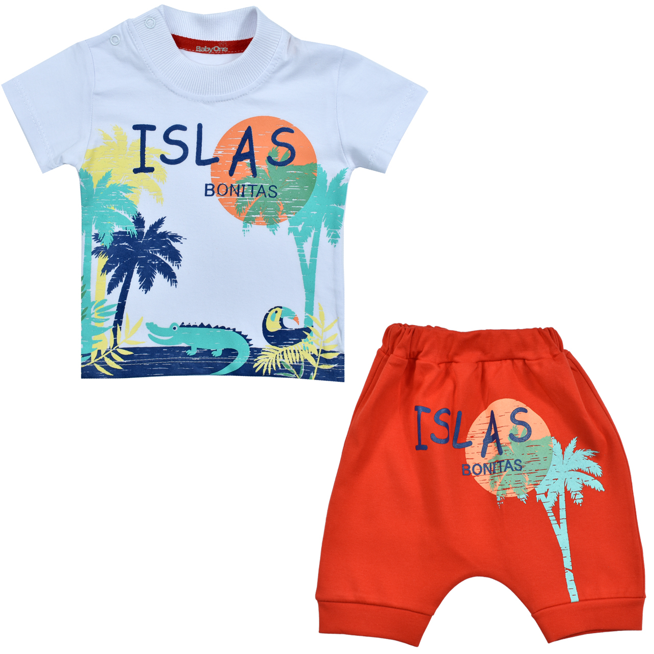 ست تی شرت و شلوارک نوزادی بی بی وان مدل 210