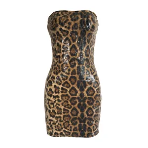 پیراهن یقه دکلته زنانه بوتگا ونتا مدل پلنگی