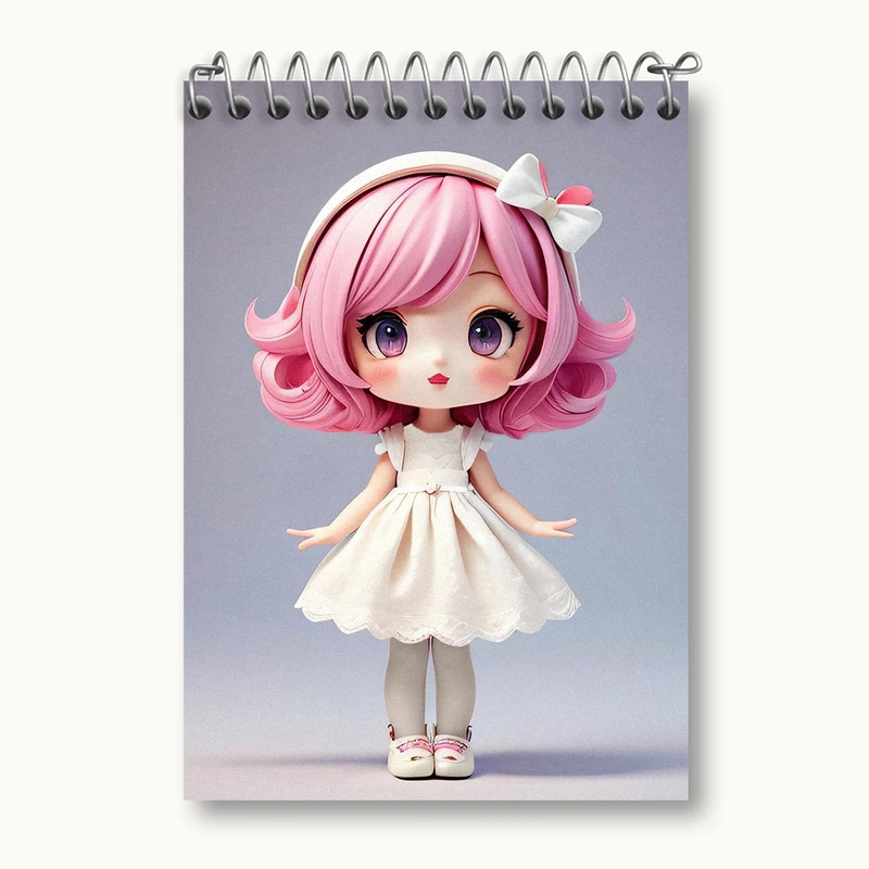 دفتر یادداشت 50 برگ خندالو مدل دخترانه (Girlish) کد 36877